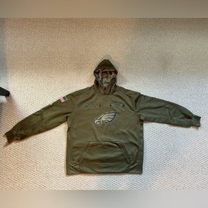 NFL Onfield Military Appreciation Philadelphia Eagles Hoodie size XL